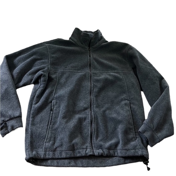 Columbia Mens Dark Grey Fleece Full Zip Mock Neck Jacket Size Medium Interchange - Picture 1 of 7